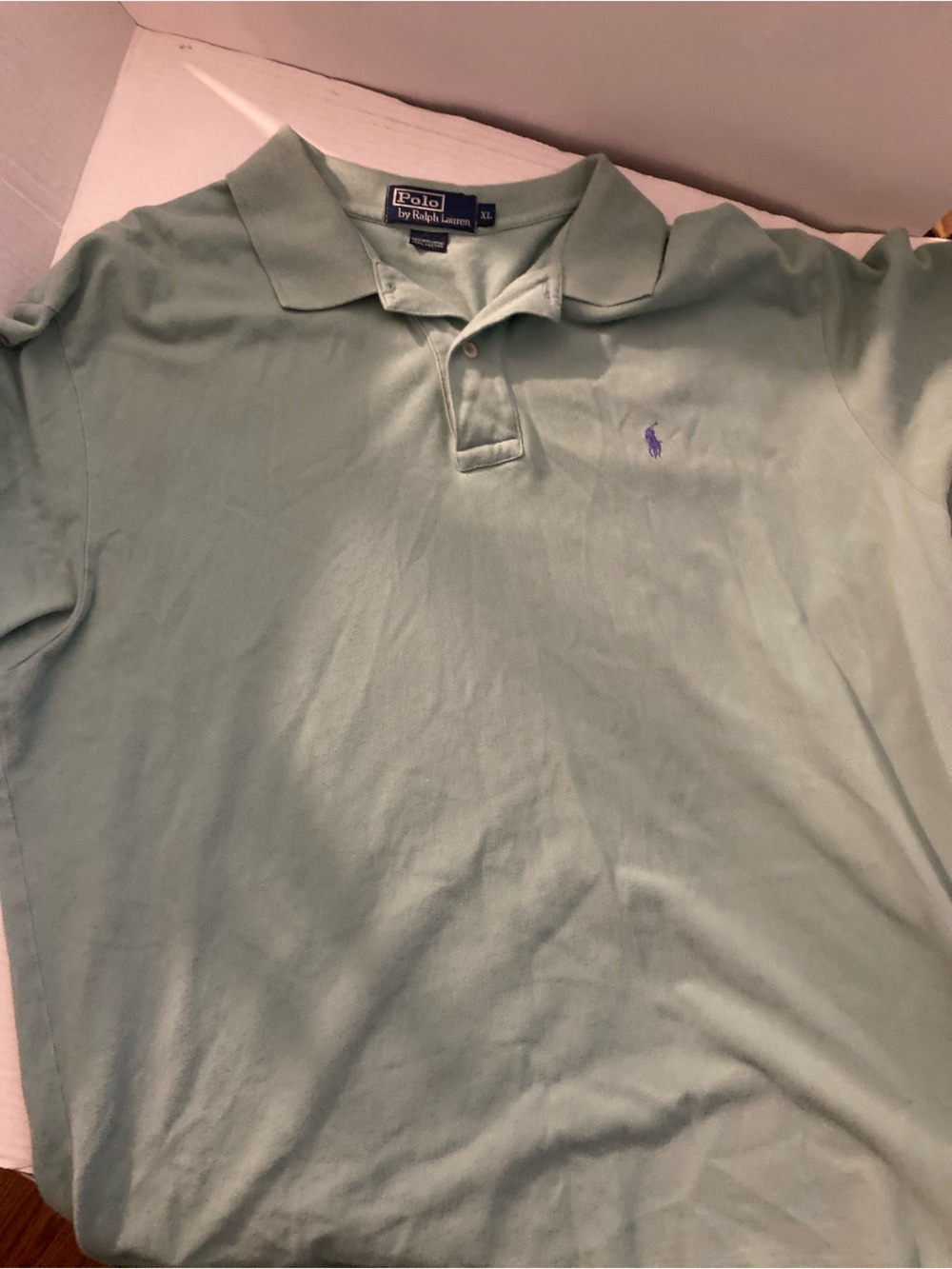 Ralph Lauren Men's Sage Green Polo with Purple Pony